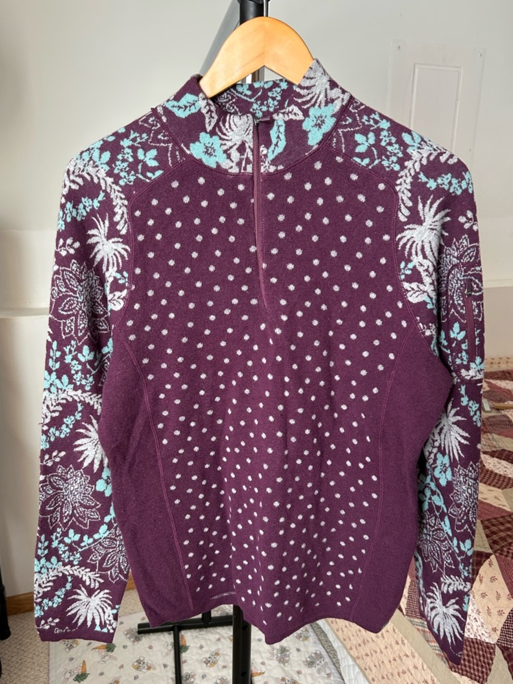 Title Nine 1/4 Zip Pullover Sweater Merino Wool